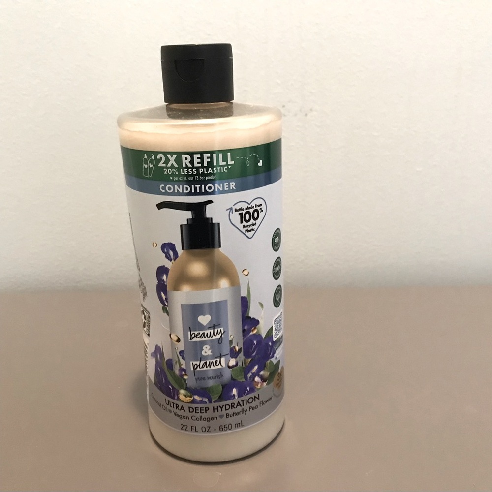 Beauty & Planet Ultra Deep Hydration Conditioner, 22 OZ. Butterfly Pea Flower.